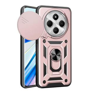 For Xiaomi Redmi 14C 4G Sliding Camera Cover Design TPU Hybrid PC Phone Case(Rose Gold)