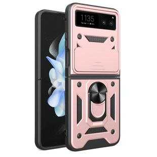 For Motorola Razr 40 Armor Ring Holder TPU Hybrid PC Phone Case(Rose Gold)