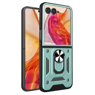 For Motorola Razr 50 Armor Ring Holder TPU Hybrid PC Phone Case(Mint Green)