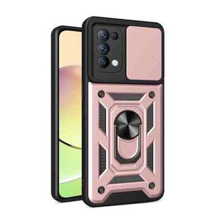 For OPPO Reno5 4G/5G Sliding Camera Cover Design TPU Hybrid PC Phone Case(Rose Gold)