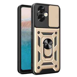 For OPPO A79 5G Global Sliding Camera Cover Design TPU Hybrid PC Phone Case(Gold)