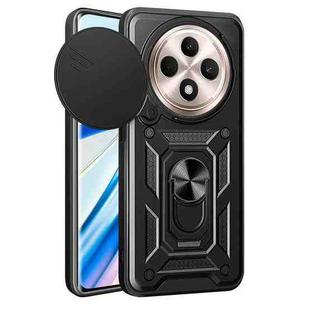 For OPPO Reno12 F 5G Global Sliding Camera Cover Design TPU Hybrid PC Phone Case(Black)