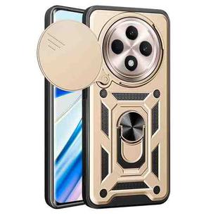 For OPPO Reno12 F 5G Global Sliding Camera Cover Design TPU Hybrid PC Phone Case(Gold)