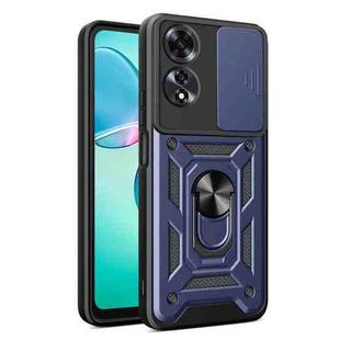 For OPPO A60 4G Sliding Camera Cover Design TPU Hybrid PC Phone Case(Blue)