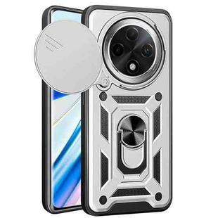 For OPPO F27 Pro / F27 Pro+ Global Sliding Camera Cover Design TPU Hybrid PC Phone Case(Silver)