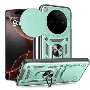 For OPPO Find X8 Pro Sliding Camera Cover Design TPU Hybrid PC Phone Case(Mint Green)