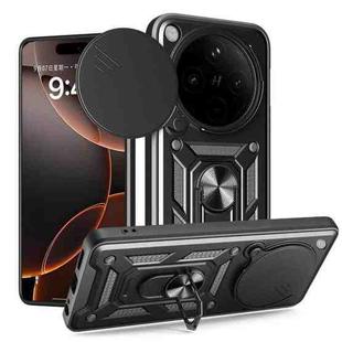 For OPPO Find X8 Pro Sliding Camera Cover Design TPU Hybrid PC Phone Case(Black)