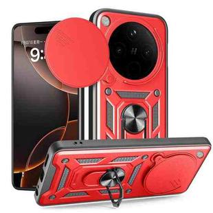 For OPPO Find X8 Pro Sliding Camera Cover Design TPU Hybrid PC Phone Case(Red)