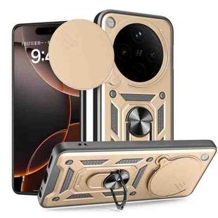 For OPPO Find X8 Sliding Camera Cover Design TPU Hybrid PC Phone Case(Gold)