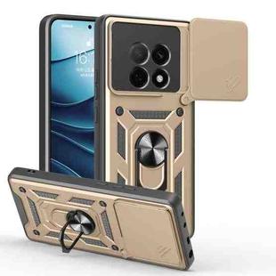 For OPPO F29 Pro 5G Sliding Camera Cover Design TPU Hybrid PC Phone Case(Gold)