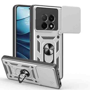 For OPPO F29 Pro 5G Sliding Camera Cover Design TPU Hybrid PC Phone Case(Silver)