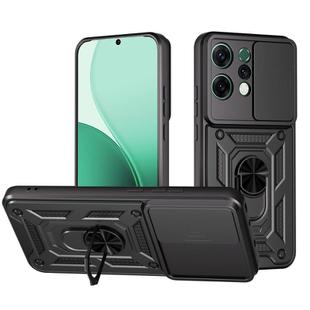 For OPPO Reno14 5G Global Sliding Camera Cover Design TPU+PC Phone Case(Black)