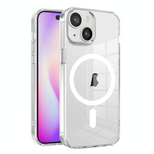 For iPhone 15 Plus Ice Color Magnetic Series PC + Acrylic Magsafe Phone Case(Transparent)