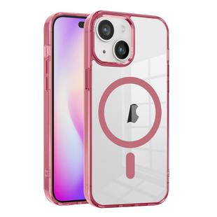 For iPhone 15 Plus Ice Color Magnetic Series TPU Hybrid Acrylic Magsafe Phone Case(Pink)