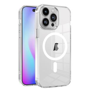 For iPhone 15 Pro Max Ice Color Magnetic Series TPU Hybrid Acrylic Magsafe Phone Case(Transparent)