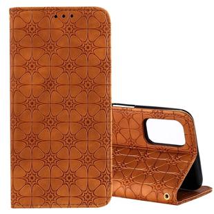 For OPPO A52 / A72 / A92 Lucky Flowers Embossing Pattern Magnetic Horizontal Flip Leather Case with Holder & Card Slots(Brown)