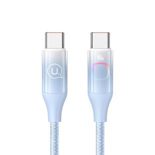 USAMS US-SJ640 1.2m Type-C to Type-C PD100W Fast Charging Cable with Colorful Light(Gradient Blue)