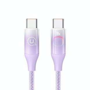 USAMS US-SJ640 1.2m Type-C to Type-C PD100W Fast Charging Cable with Colorful Light(Gradient Purple)