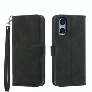 For Sony Xperia 5 V Dierfeng Dream Line TPU + PU Leather Phone Case(Black)