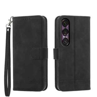 For Sony Xperia 1 VII Dierfeng Dream Line TPU + PU Leather Phone Case(Black)