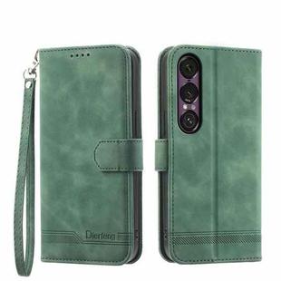 For Sony Xperia 1 VII Dierfeng Dream Line TPU + PU Leather Phone Case(Green)