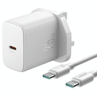JOYROOM JR-TCF11 25W USB-C / Type-C Port Fast Charger with Cable Set, UK Plug(White)