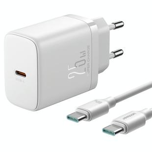 JOYROOM JR-TCF11 25W USB-C / Type-C Port Fast Charger with Cable Set, EU Plug(White)
