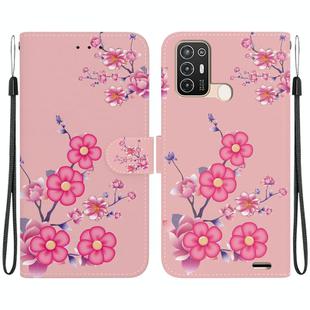 For ZTE Blade A52 Crystal Texture Colored Drawing Leather Phone Case(Cherry Blossoms)