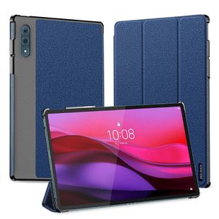 For Lenovo Yoga Tab Plus DUX DUCIS Domo Series Magnetic Flip Leather Tablet Case(Blue)
