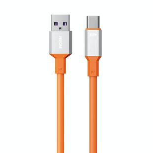 WK WDC-17 6A USB to USB-C/Type-C Silicone Data Cable, Length: 1.2m(Orange)