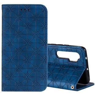 For Xiaomi Mi Note 10 Lite Lucky Flowers Embossing Pattern Magnetic Horizontal Flip Leather Case with Holder & Card Slots(Dark Blue)