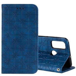 For Huawei P Smart (2020) Lucky Flowers Embossing Pattern Magnetic Horizontal Flip Leather Case with Holder & Card Slots(Dark Blue)