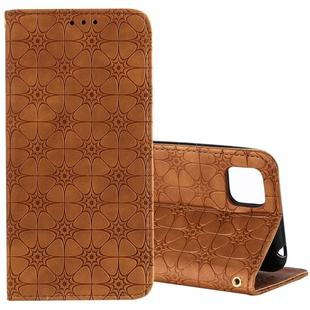 For Huawei Y5p (2020) / Honor 9S Lucky Flowers Embossing Pattern Magnetic Horizontal Flip Leather Case with Holder & Card Slots(Brown)