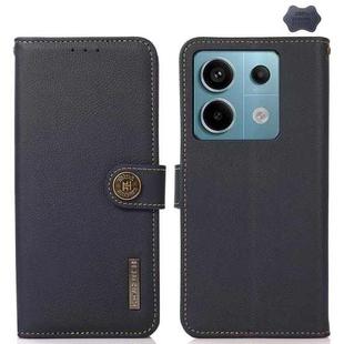 For Xiaomi Redmi Note 13 Pro KHAZNEH Custer Texture RFID Genuine Leather Phone Case(Blue)