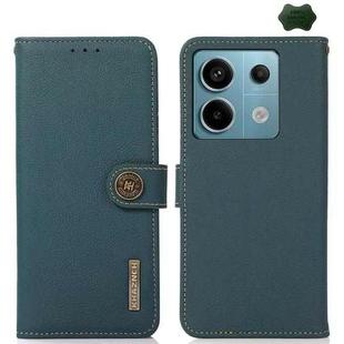 For Xiaomi Redmi Note 13 Pro KHAZNEH Custer Texture RFID Genuine Leather Phone Case(Green)