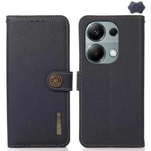 For Xiaomi Redmi Note 13 4G KHAZNEH Custer Texture RFID Genuine Leather Phone Case(Blue)