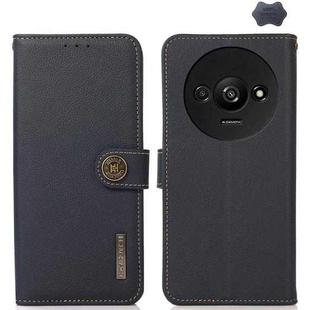 For Xiaomi Redmi A3 KHAZNEH Custer Texture RFID Genuine Leather Phone Case(Blue)