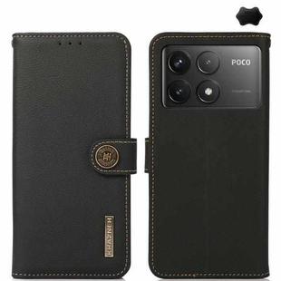 For Xiaomi Redmi K70 KHAZNEH Custer Texture RFID Genuine Leather Phone Case(Black)