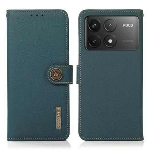 For Xiaomi Redmi K70 Pro KHAZNEH Custer Texture RFID Genuine Leather Phone Case(Green)