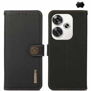 For Xiaomi POCO F6 KHAZNEH Custer Texture RFID Genuine Leather Phone Case(Black)