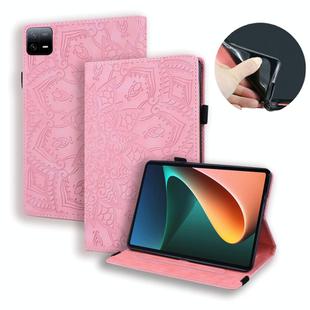 For Xiaomi Pad 6 / Pad 6 Pro Calf Texture Embossed Leather Tablet Case(Pink)