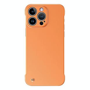 For iPhone 15 Pro Max Frameless Metallic Paint Hybrid PC Phone Case(Orange)