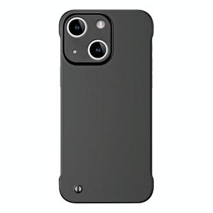 For iPhone 15 Frameless Metallic Paint Hybrid PC Phone Case(Matte Black)