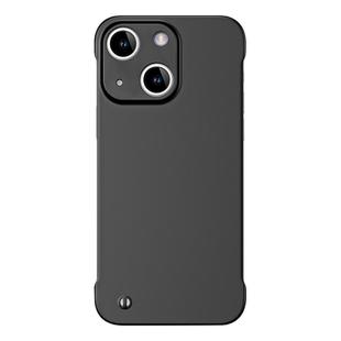 For iPhone 14 Plus Frameless Metallic Paint Hybrid PC Phone Case(Matte Black)