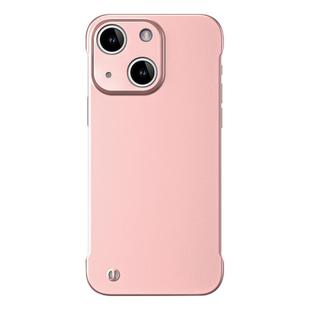 For iPhone 14 Frameless Metallic Paint Hybrid PC Phone Case(Rose Gold)