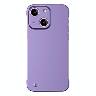 For iPhone 14 Frameless Metallic Paint Hybrid PC Phone Case(Deep Purple)