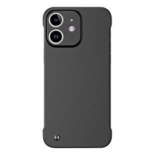 For iPhone 12 mini Frameless Metallic Paint Hybrid PC Phone Case(Matte Black)