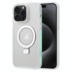 For iPhone 15 Pro Max Skin Feel MagSafe Magnetic Holder Phone Case(Matte White)
