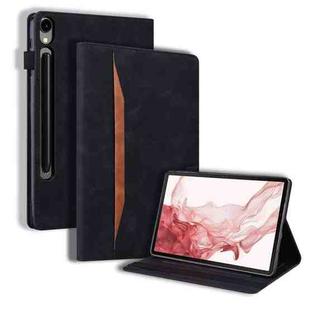 For Samsung Galaxy Tab S9 FE+ Splicing Shockproof Leather Tablet Case(Black)