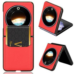 For Tecno Phantom V Flip Litchi Texture Card Slots Back Cover Phone Case(Red)